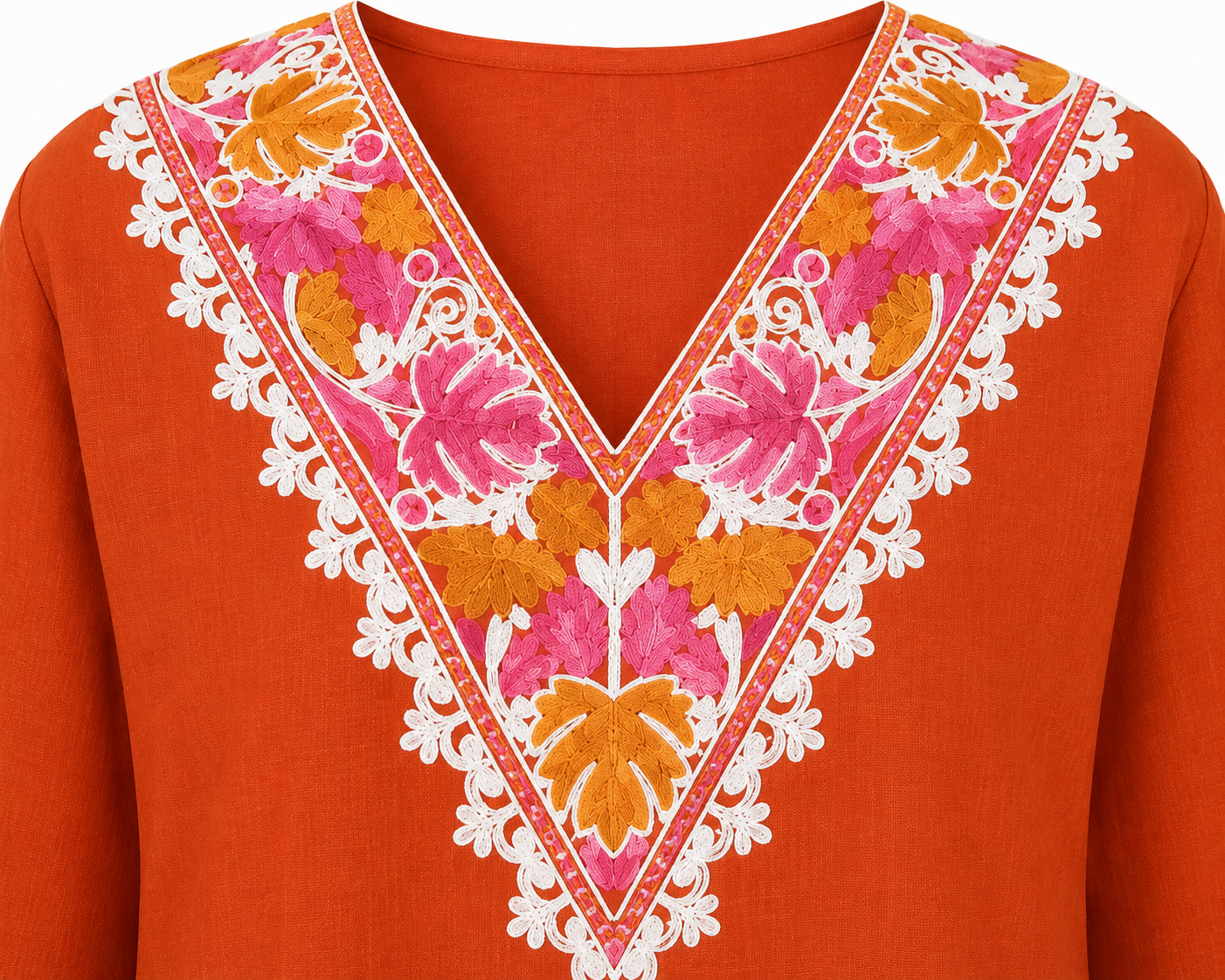 Kashmir Aari cotton Co-Ord Set | Sassy Salmon